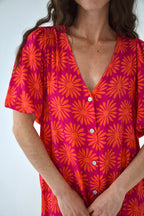 Robe Mica Fleurs Rose