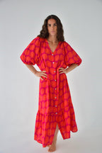 Robe Mica Fleurs Rose