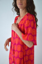 Robe Mica Fleurs Rose