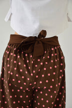 Pantalones Lia de lunares en marrón y rosa