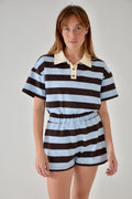 Filipa Shorts Light Blue and Brown