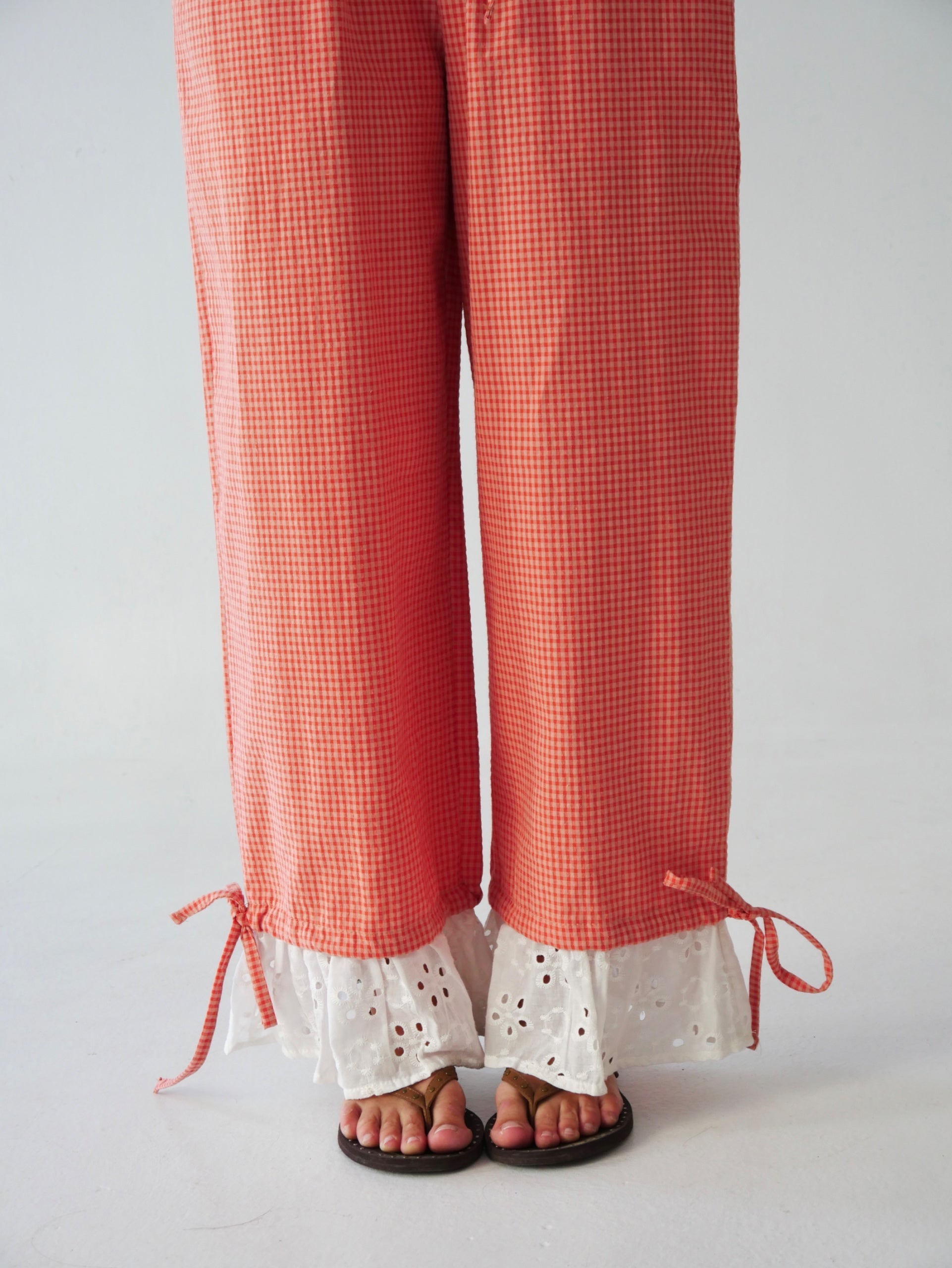 Claudia Vichy Orange Trousers