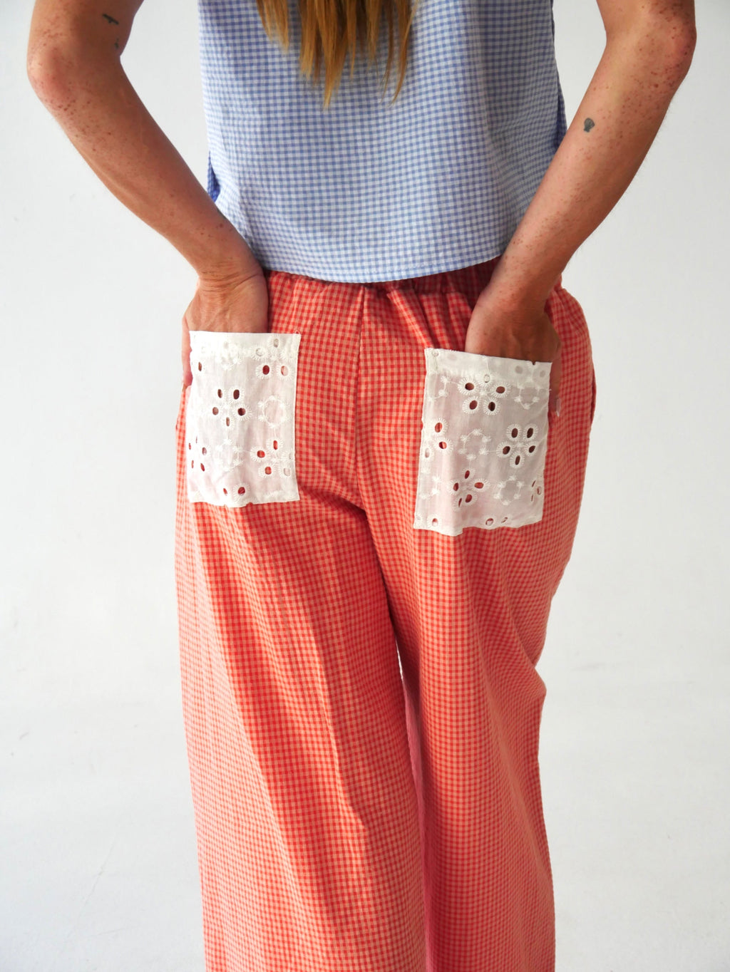 Claudia Vichy Orange Trousers