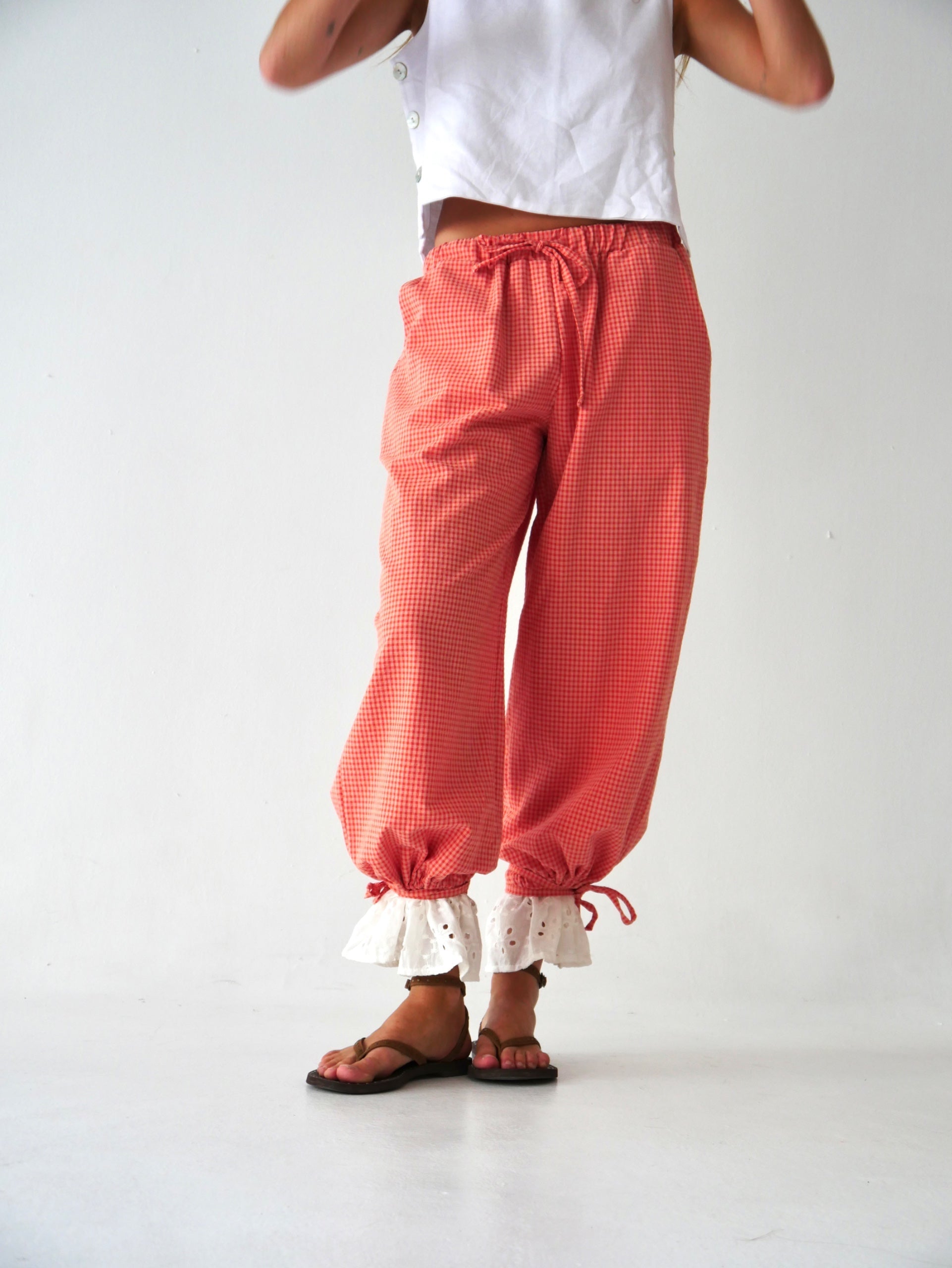 Claudia Vichy Orange Trousers