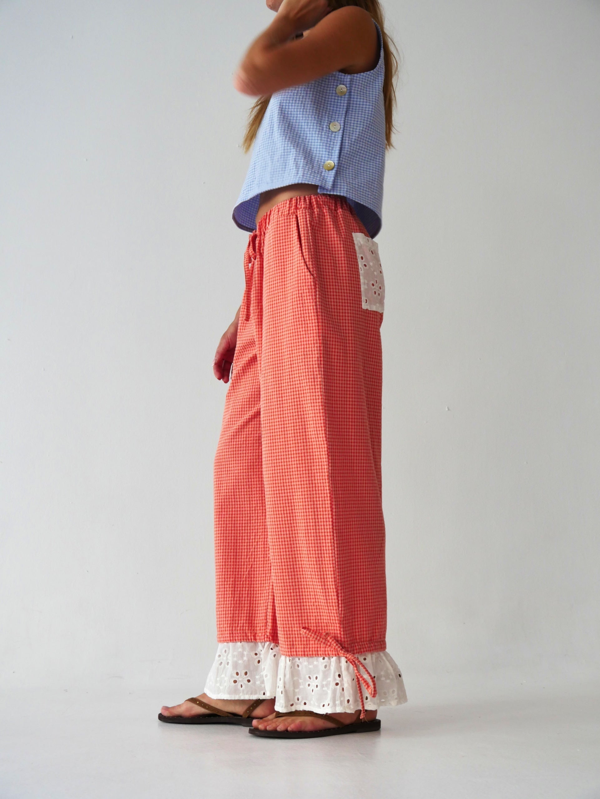 Claudia Vichy Orange Trousers