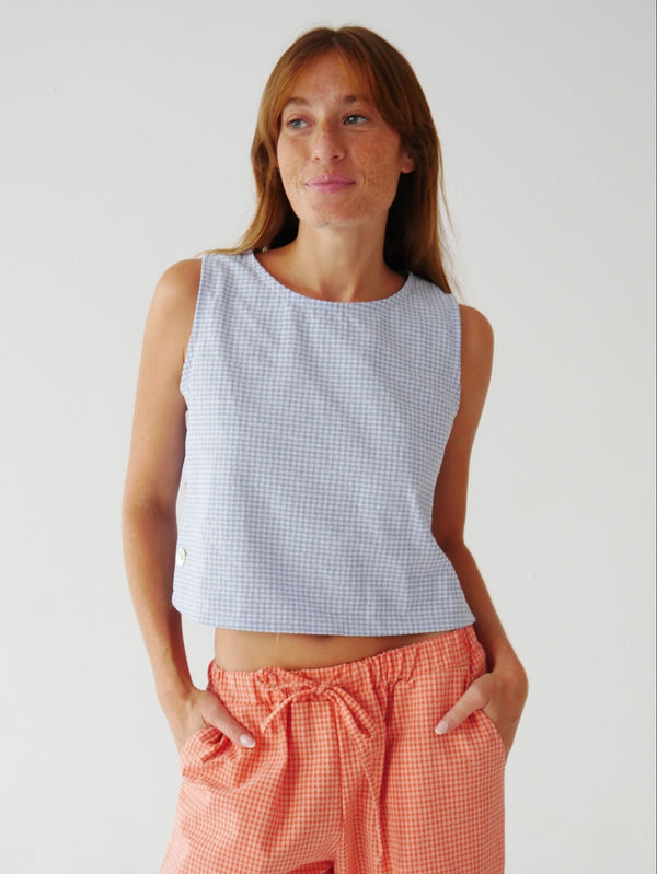 Claudia Vichy Top azul cielo