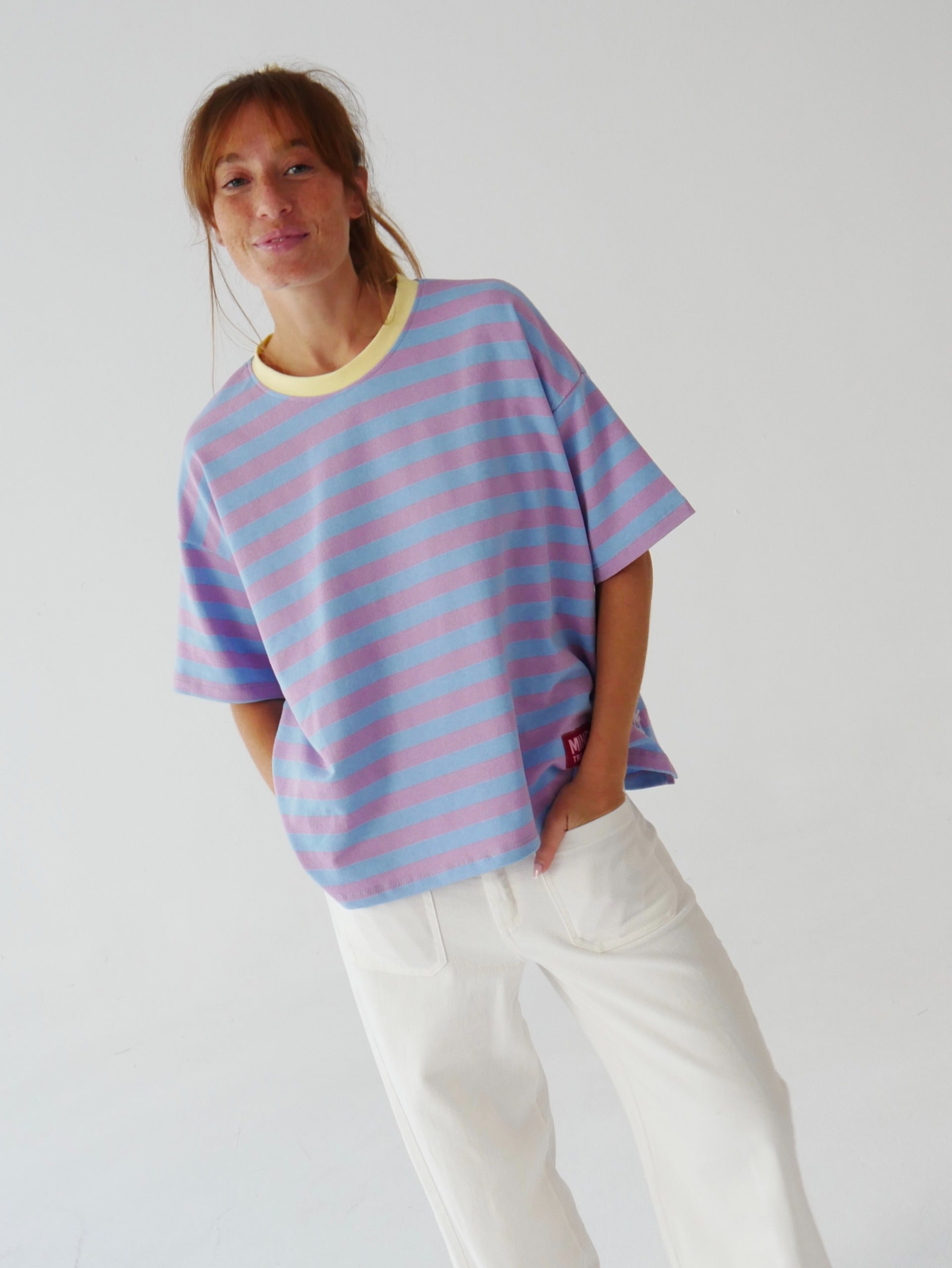 Camiseta Nunu Lila Y Azul Cielo