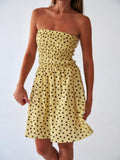 Vestido Corto Emily de Lunares Amarillo