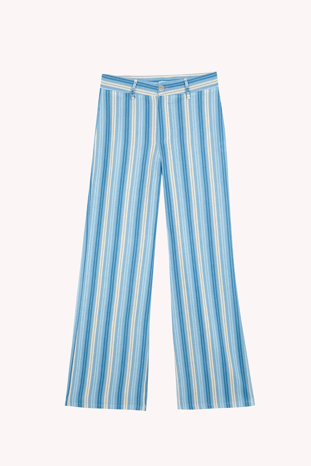 Ana Blue Linen Trousers