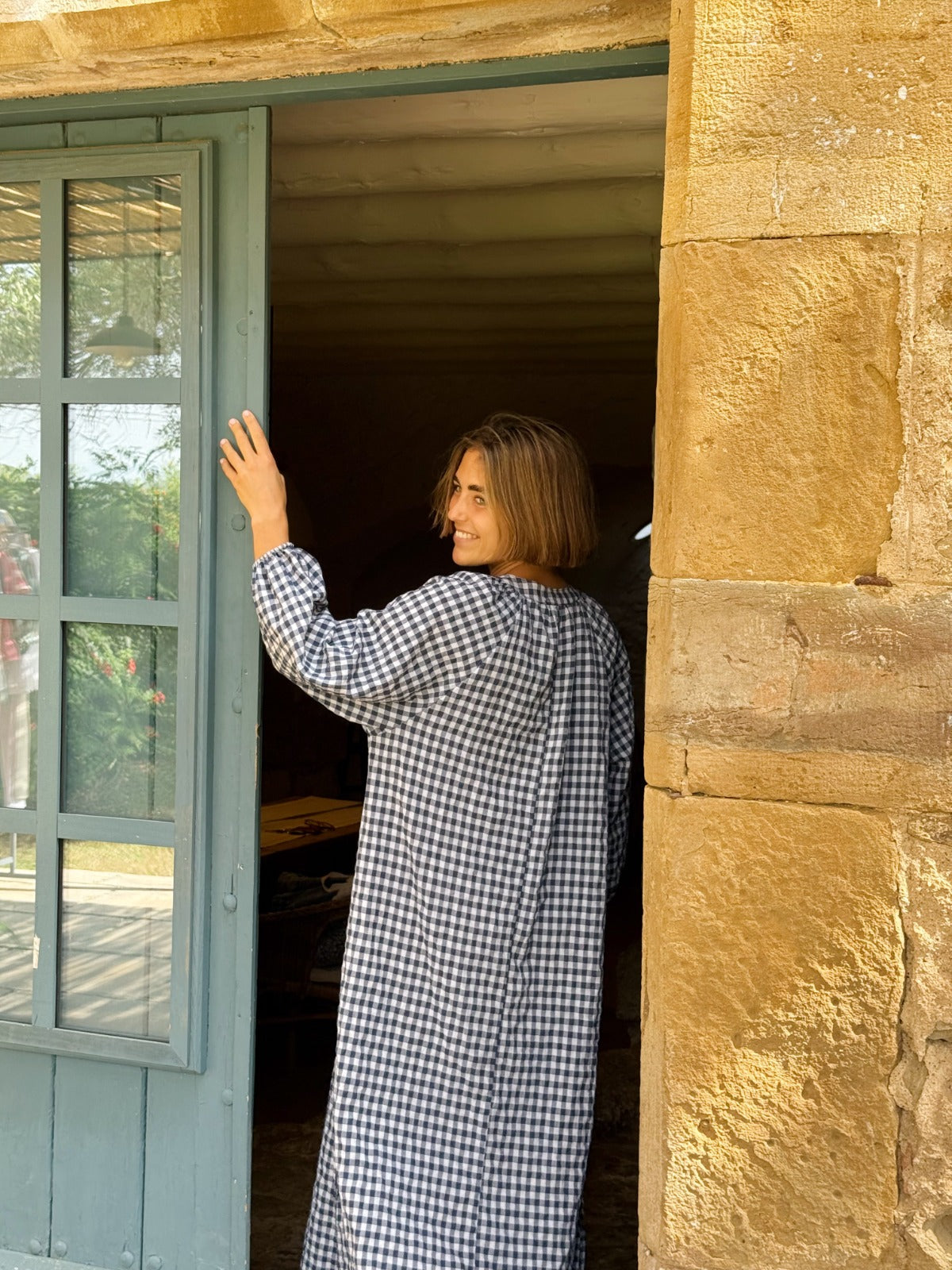 Vestido Matilde Vichy Azul Marino