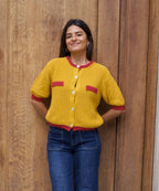 Cardigan En Coton Mia Moutarde
