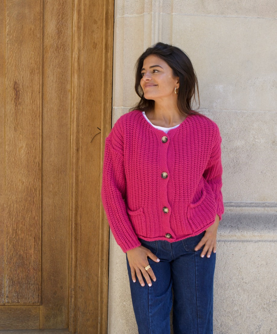 Cloé Fuchsia Cardigan