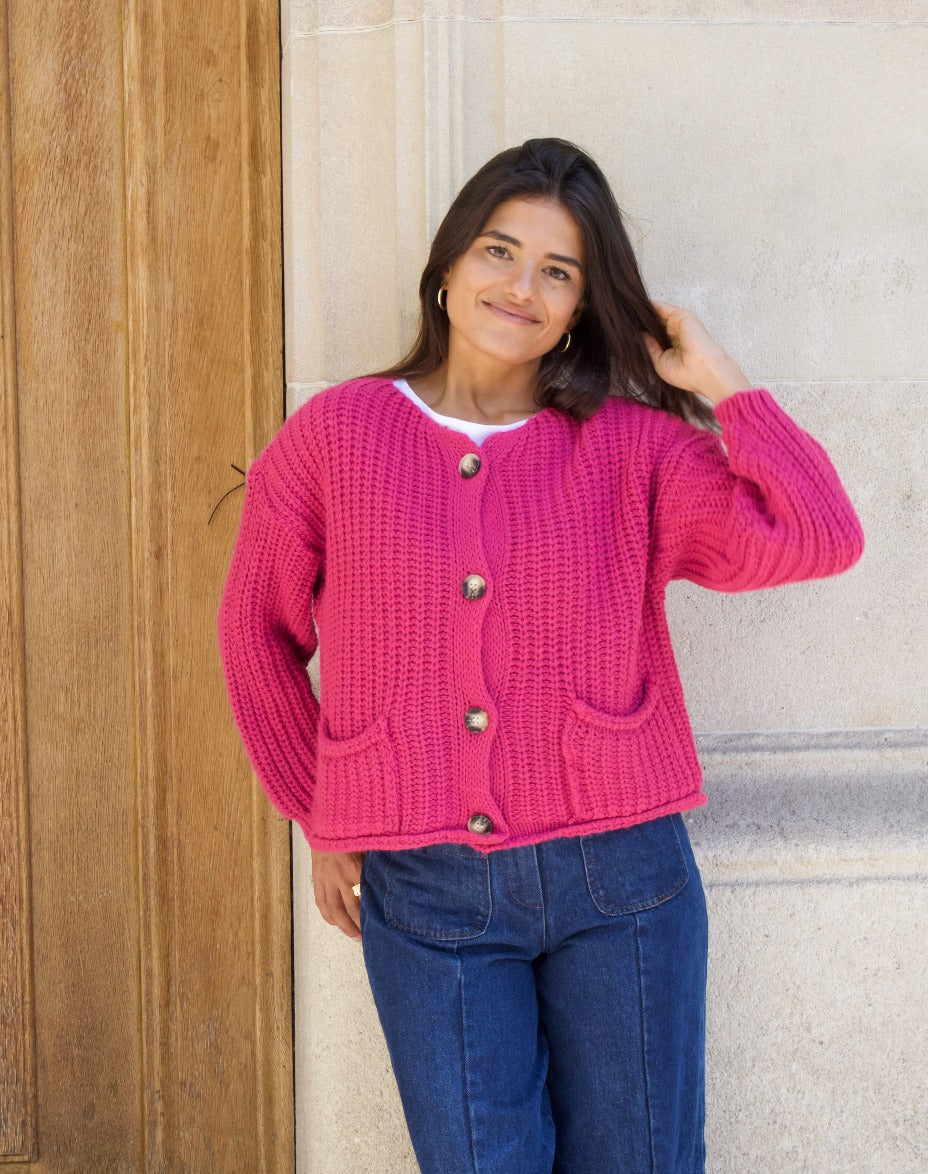 Cloé Fuchsia Cardigan
