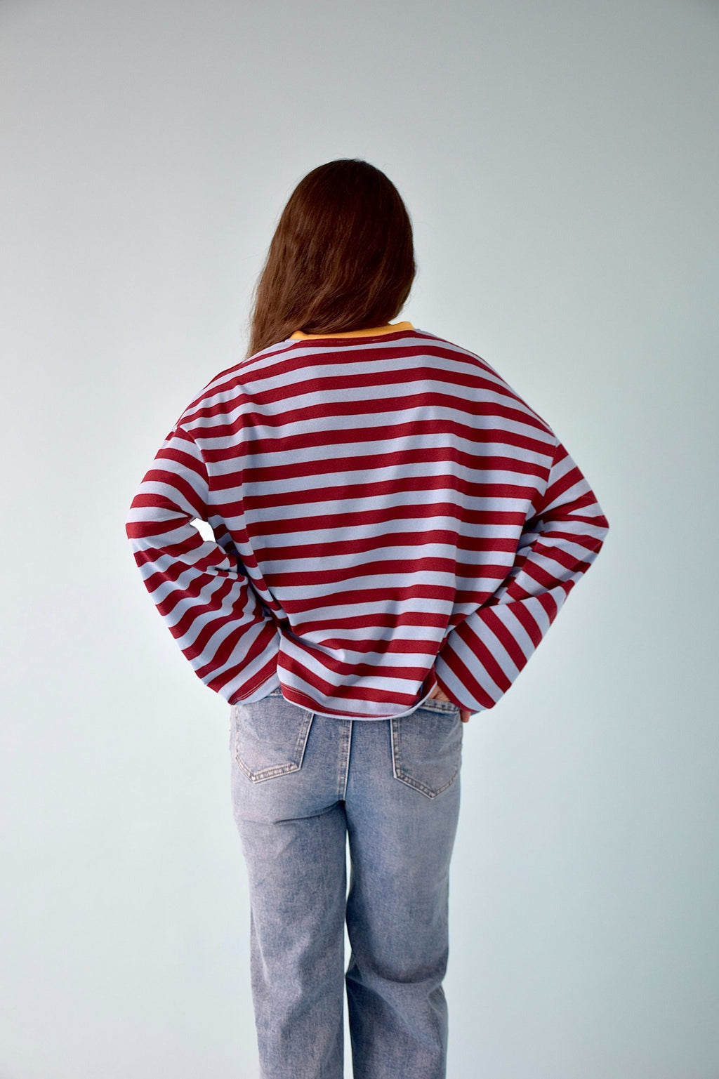 Núria Blue and Burgundy T-Shirt