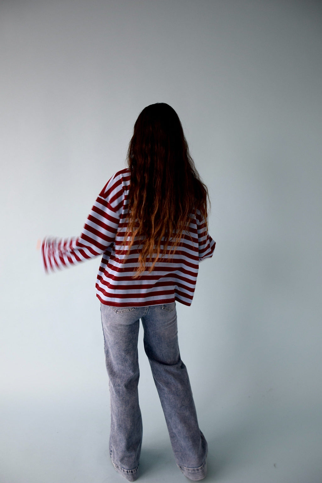 Núria Blue and Burgundy T-Shirt
