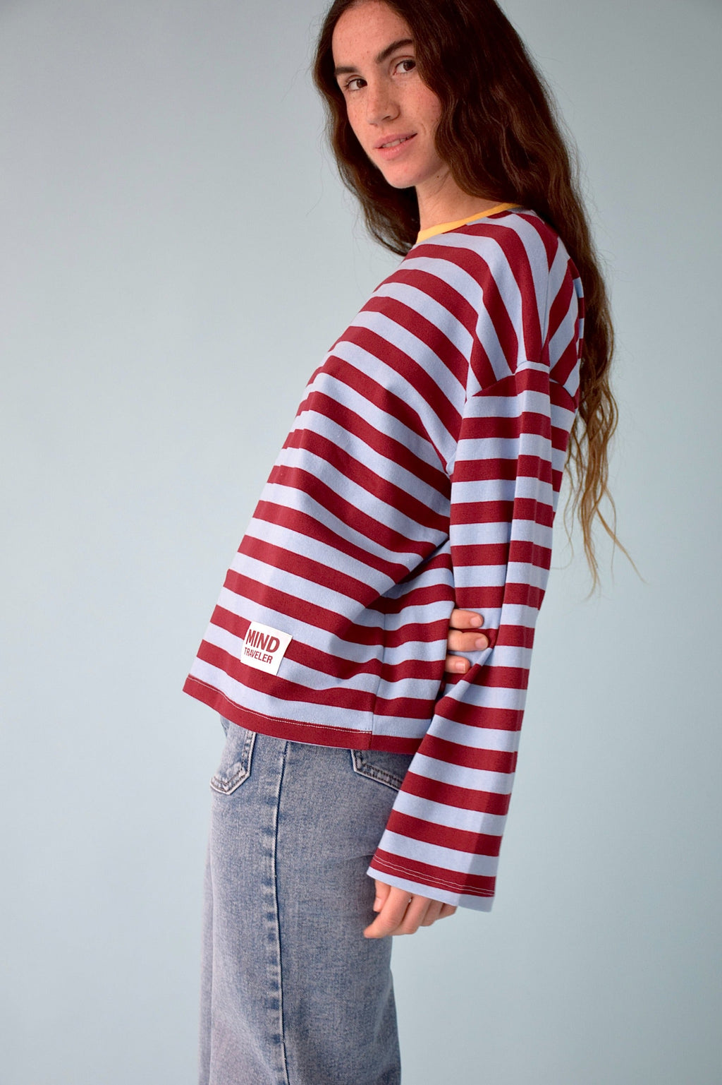 Núria Blue and Burgundy T-Shirt