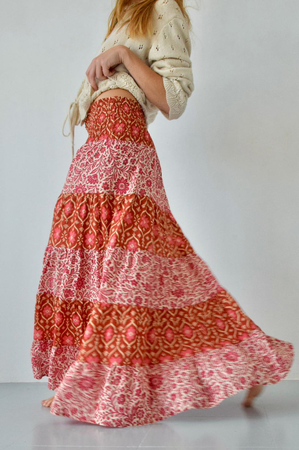 Orange Boho Skirt