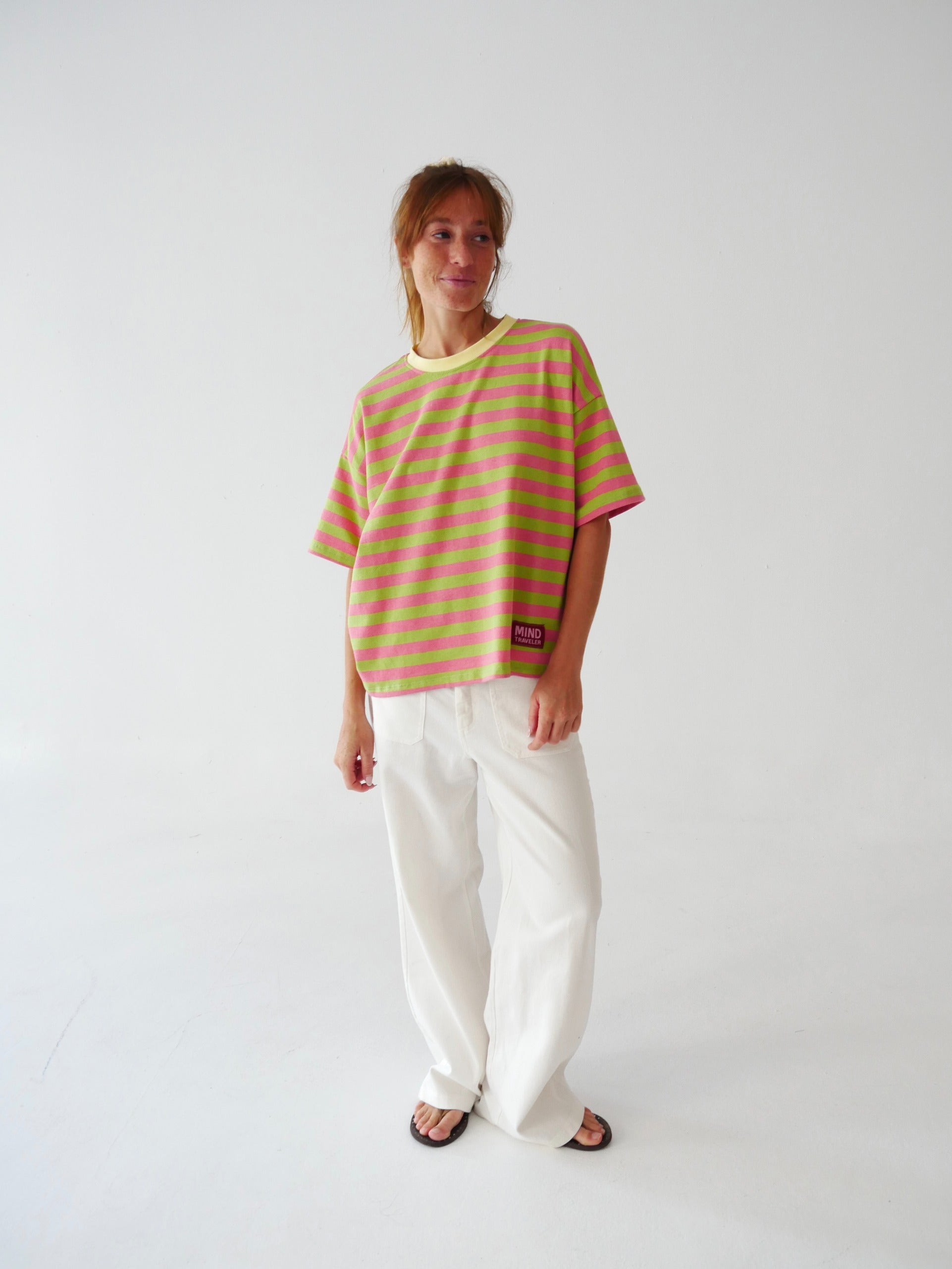 Camiseta Nunu verde y rosa
