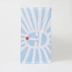 Serviette Microfibre Sun Face - Imprimé Bleu Et Blanc