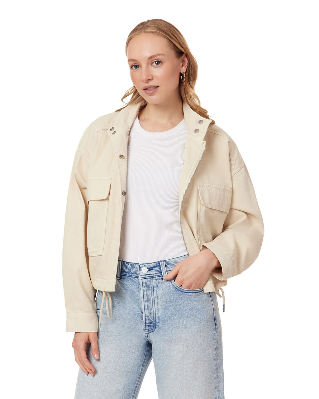 Kort utilityjakke - WhiteCap Grey