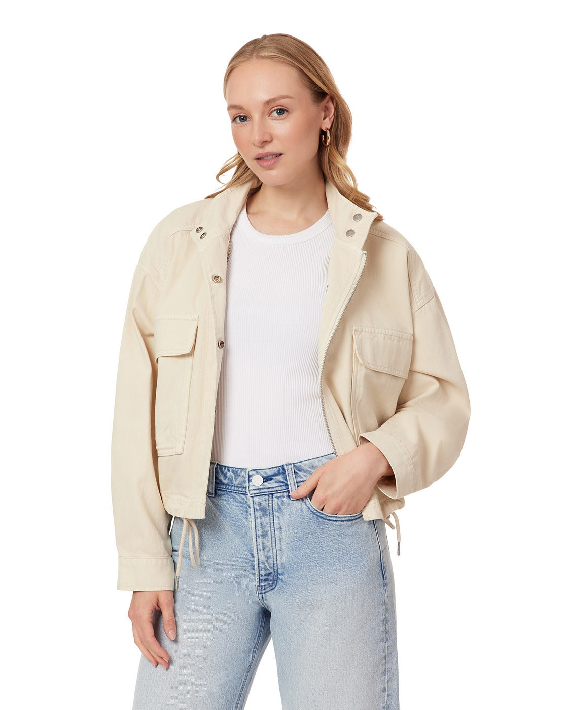 Kort utilityjakke - WhiteCap Grey
