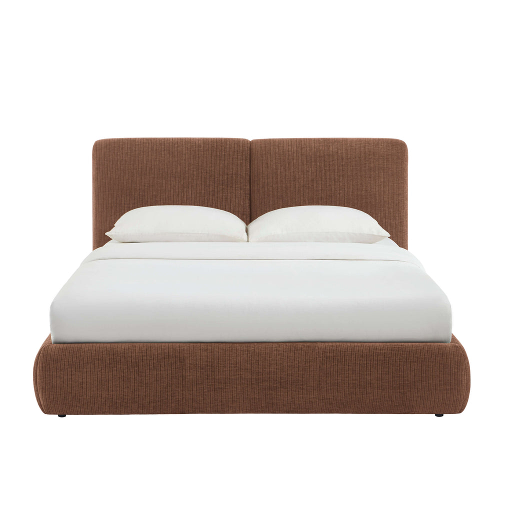 Yoka - Bed - Bouclette - Brown And Black Metal Legs