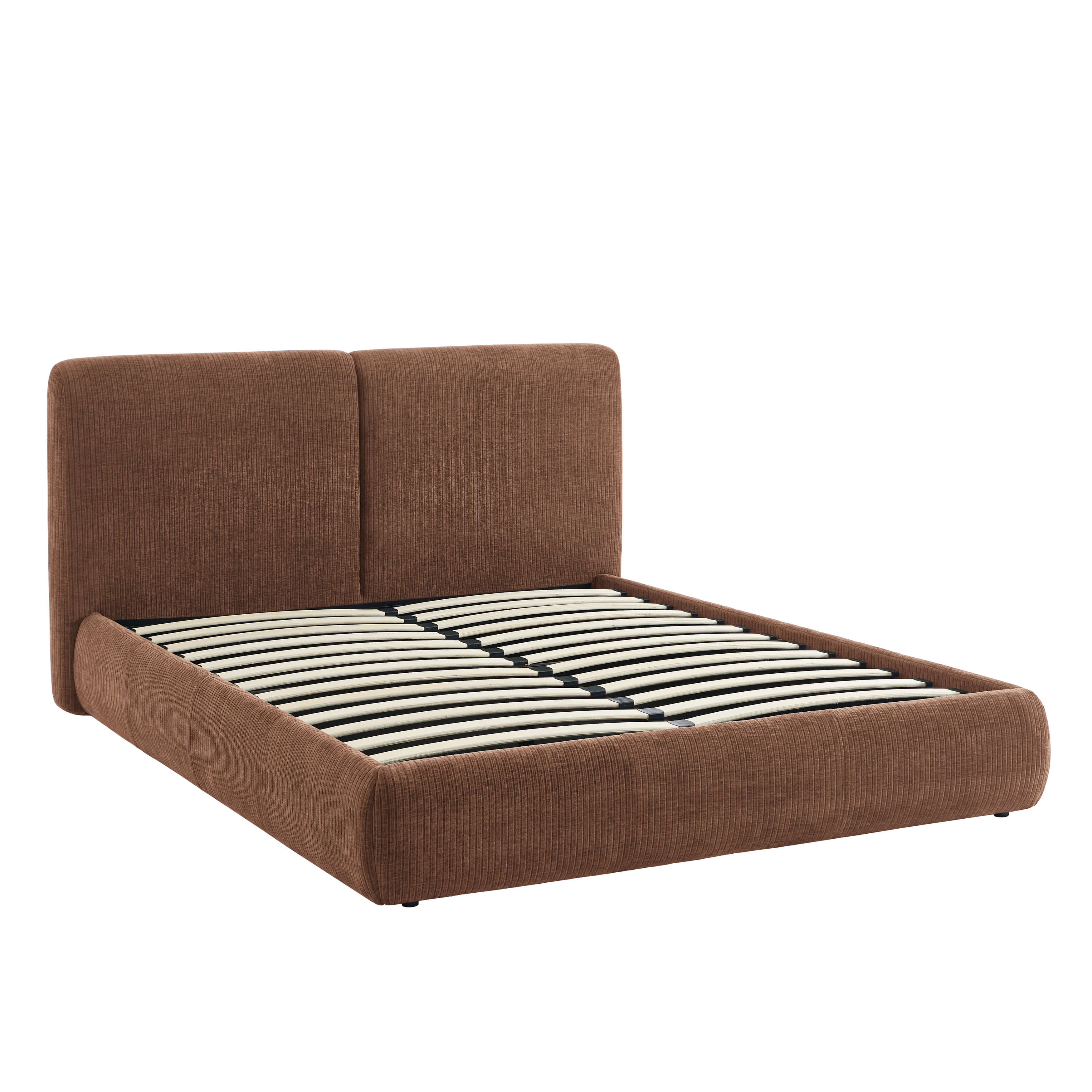 Yoka - Bed - Bouclette - Brown And Black Metal Legs