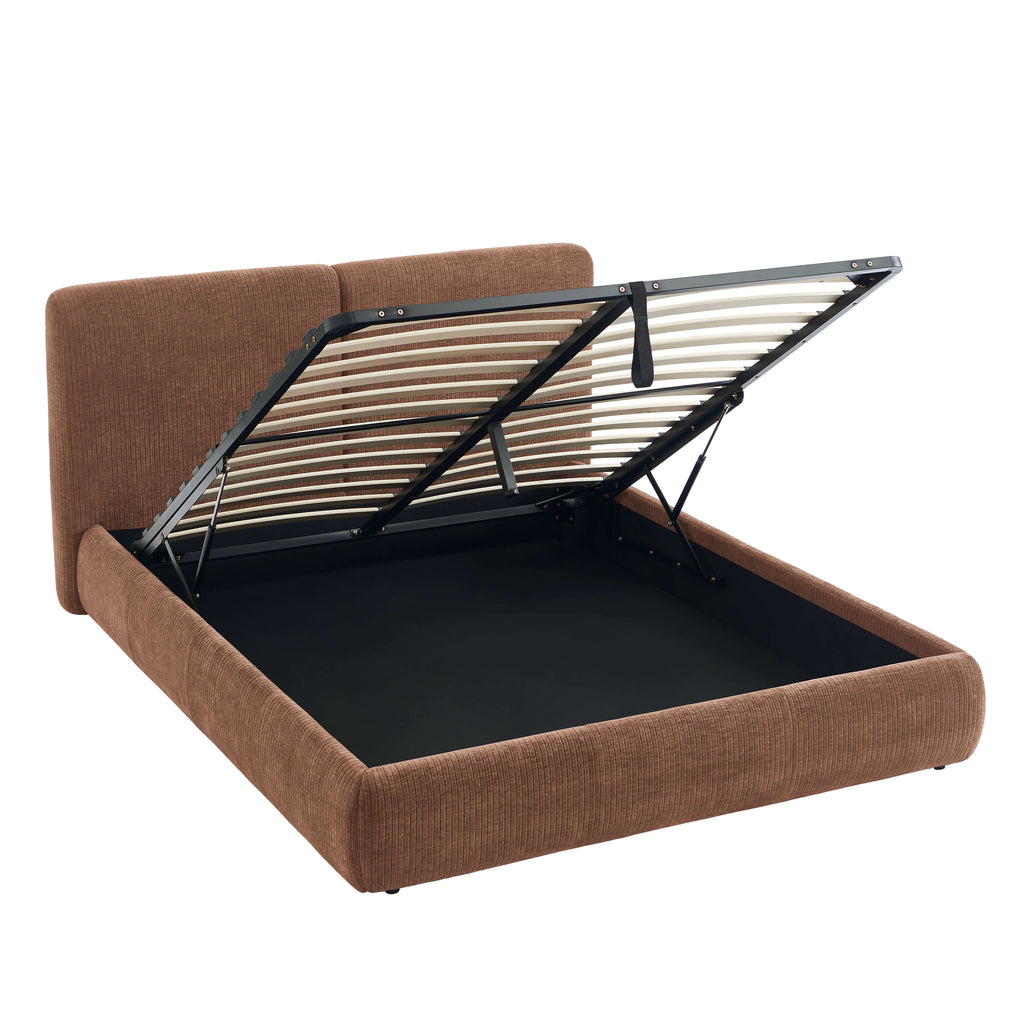 Yoka - Bed - Bouclette - Brown And Black Metal Legs