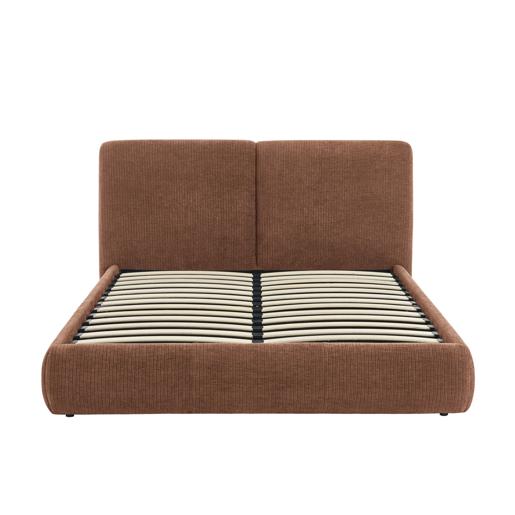 Yoka - Bed - Bouclette - Brown And Black Metal Legs