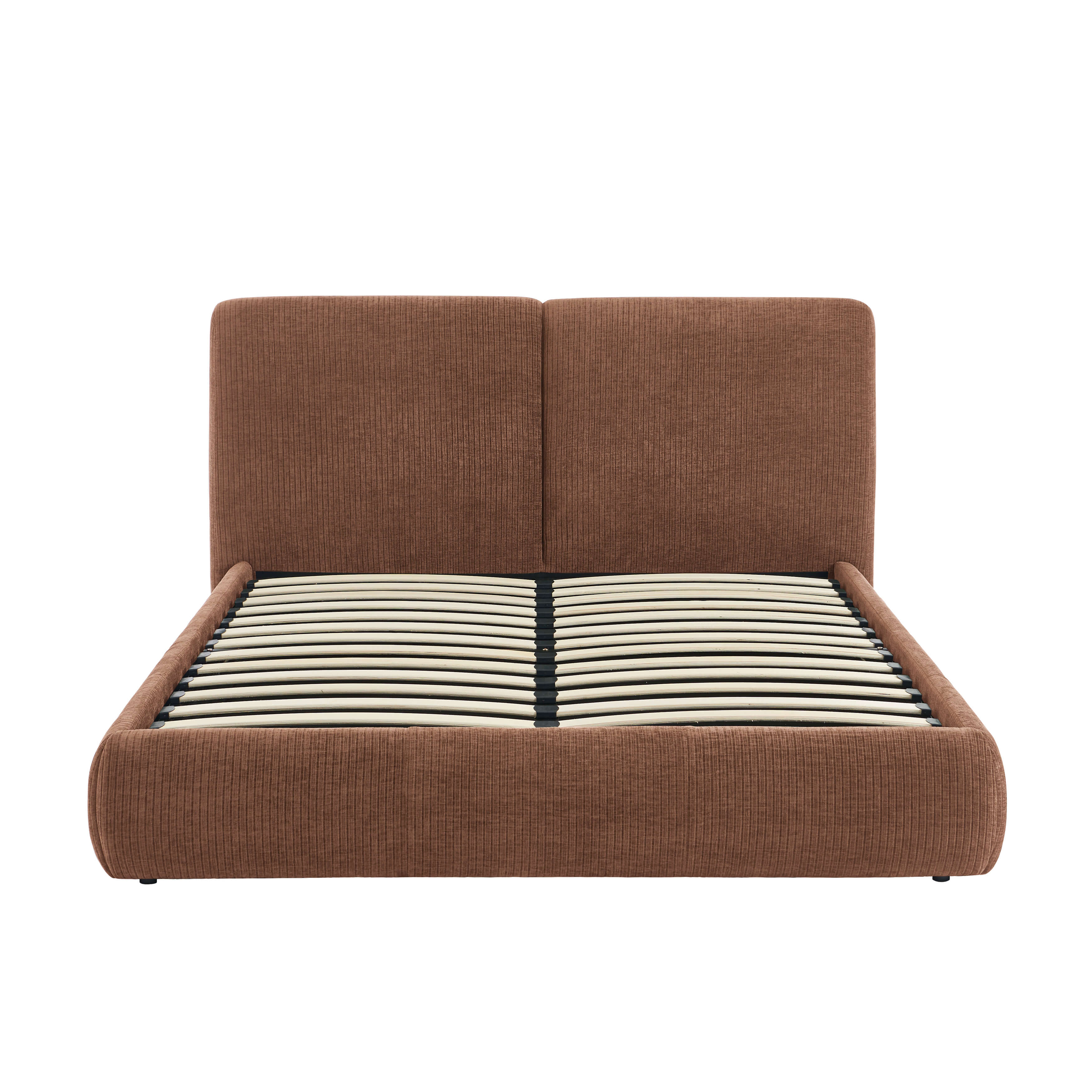 Yoka - Bed - Bouclette - Brown And Black Metal Legs