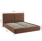 Yoka - Bed - Bouclette - Brown And Black Metal Legs
