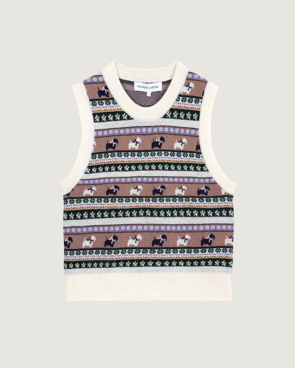 Pull "Jacquard Chiens" Lafay Merino Wool
