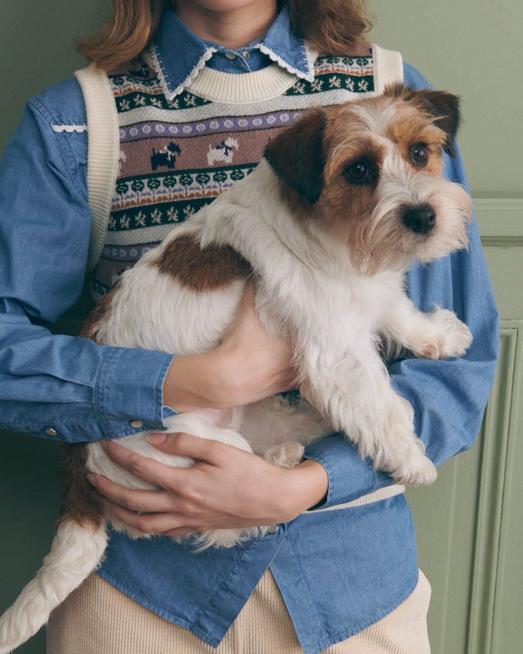 Pull "Jacquard Chiens" Lafay Merino Wool