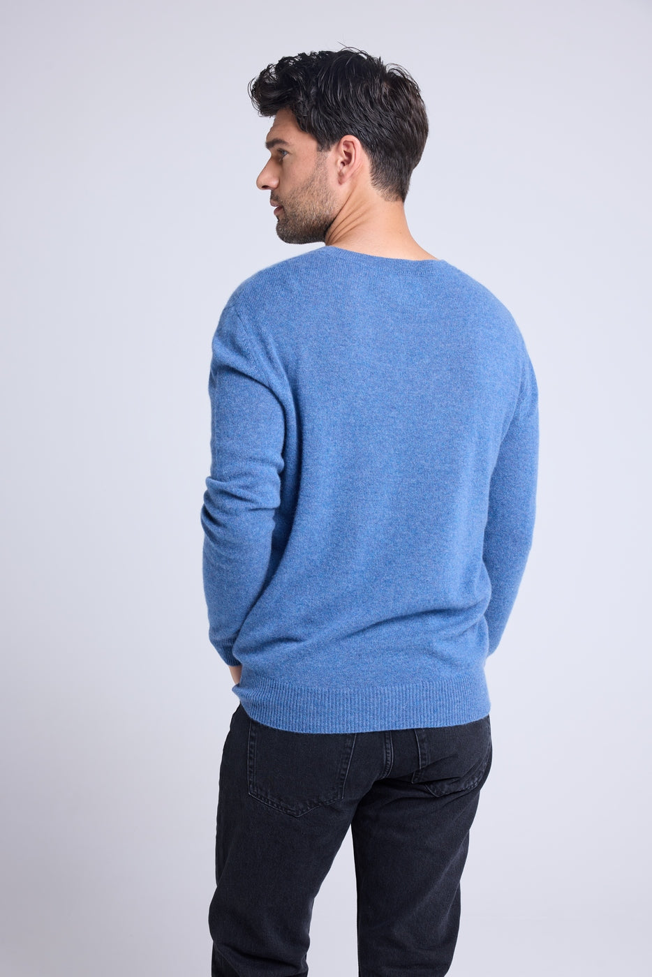 Pull Col Rond Zach - Bleu Jean - Homme