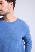 Pull Col Rond Zach - Bleu Jean - Homme