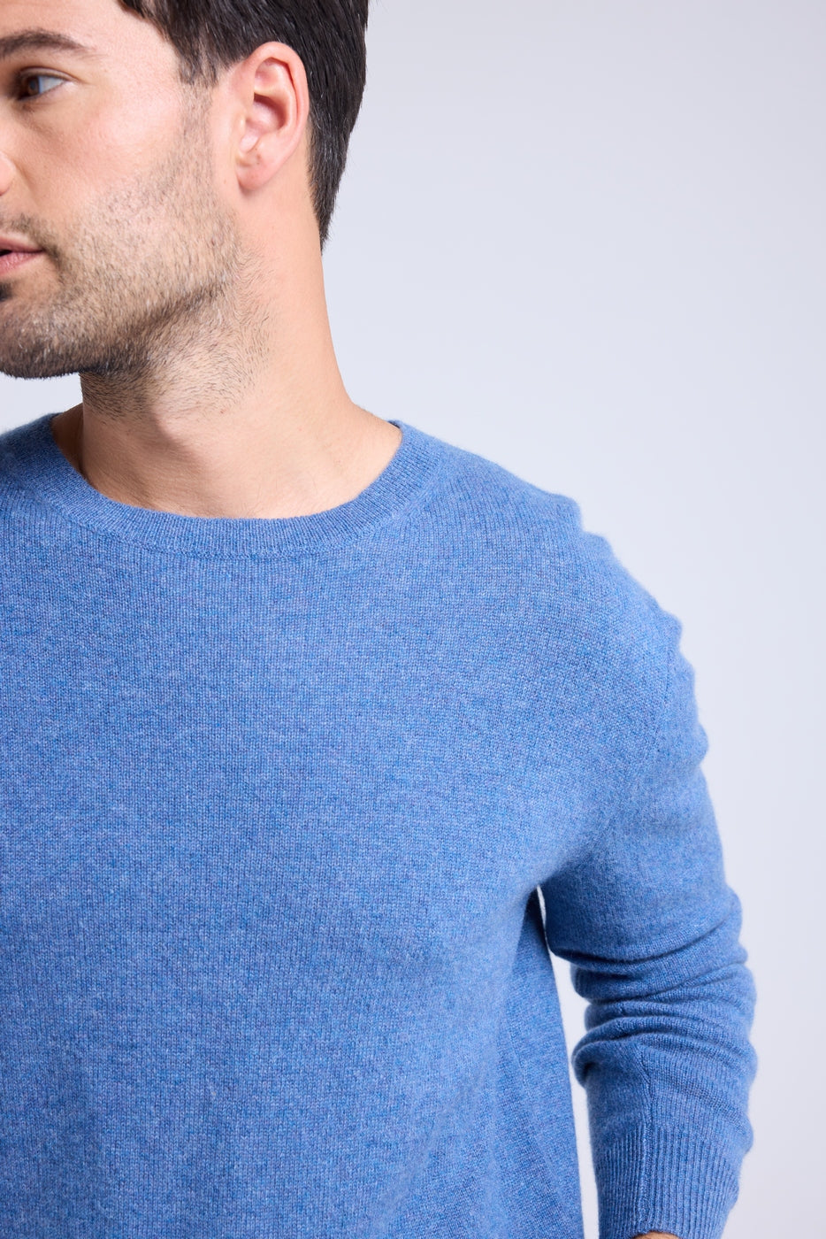 Pull Col Rond Zach - Bleu Jean - Homme