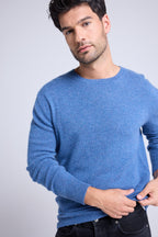 Pull Col Rond Zach - Bleu Jean - Homme