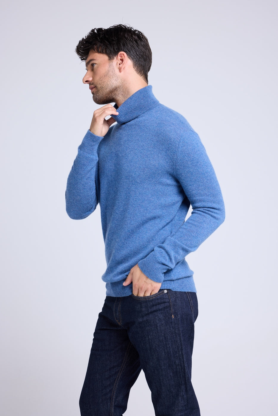 Rollkragenpullover Zach – Jeansblau – Herren
