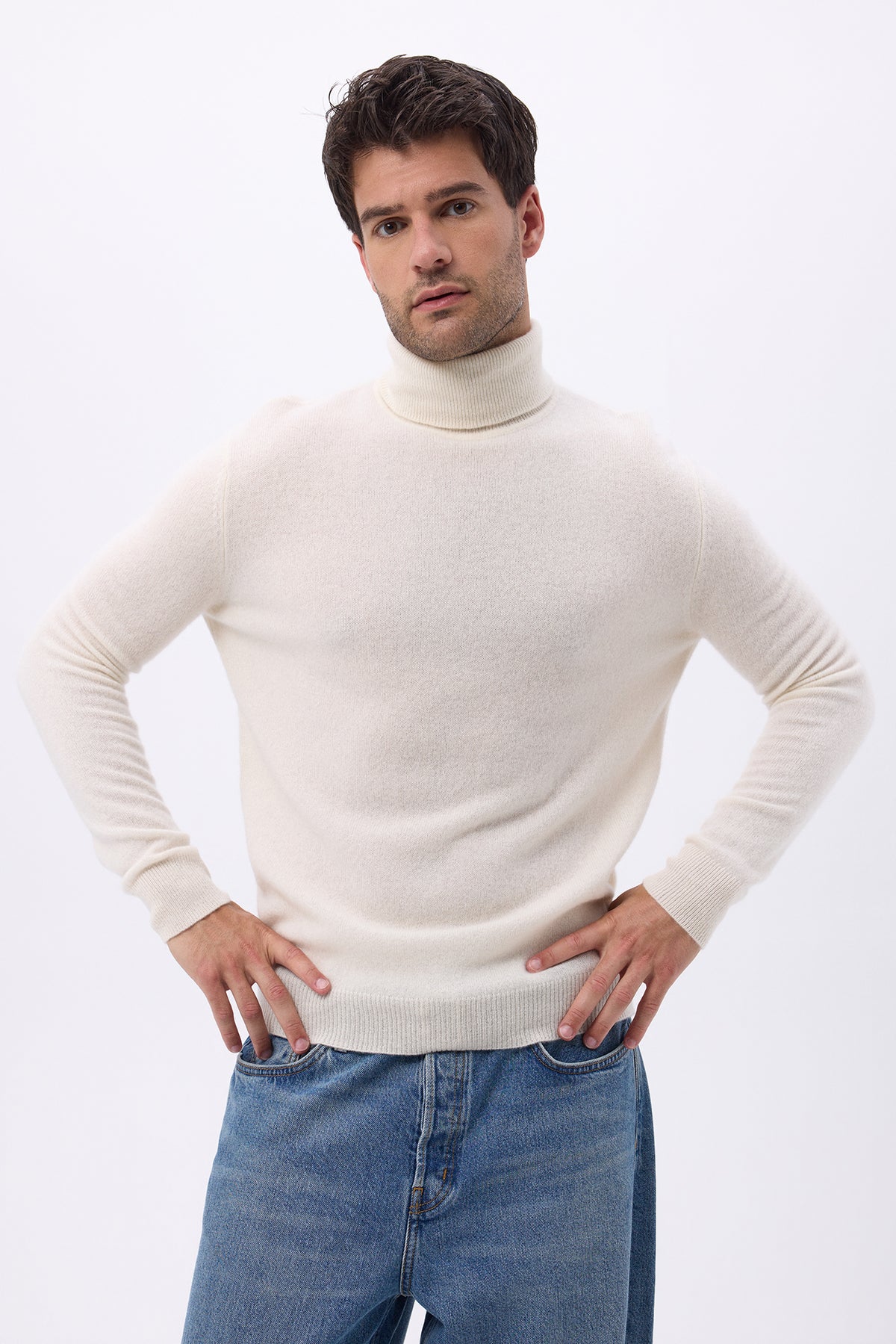 Herren-Rollkragenpullover Zachary - Weiß - Herren