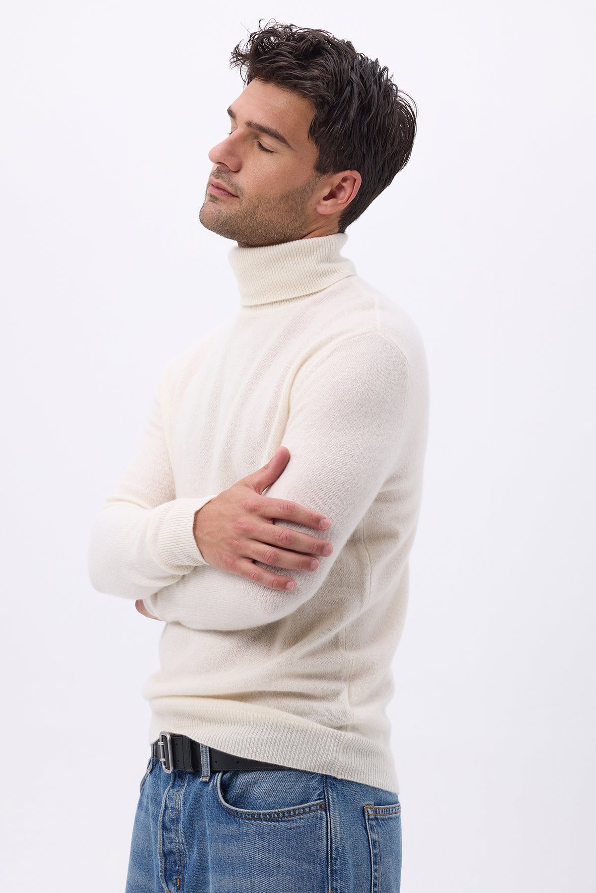Herren-Rollkragenpullover Zachary - Weiß - Herren