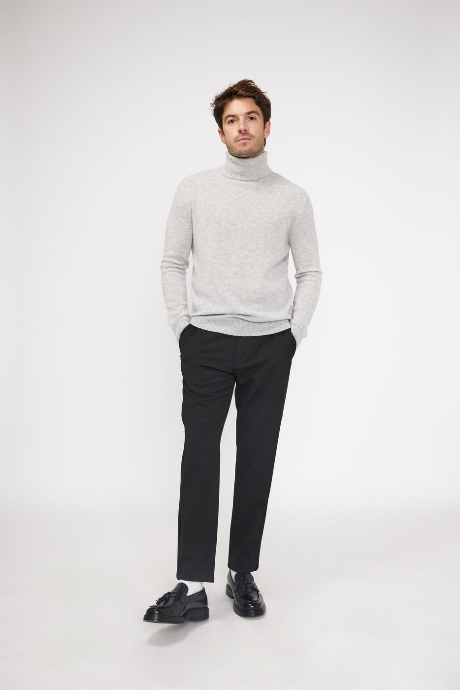 Pull Col Roule Zach - Gris Clair - Homme