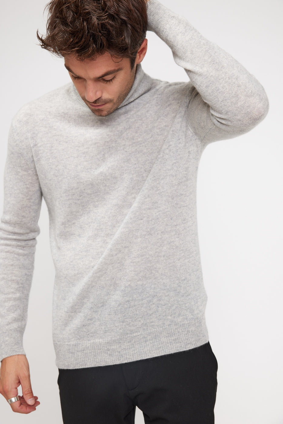 Pull Col Roule Zach - Gris Clair - Homme