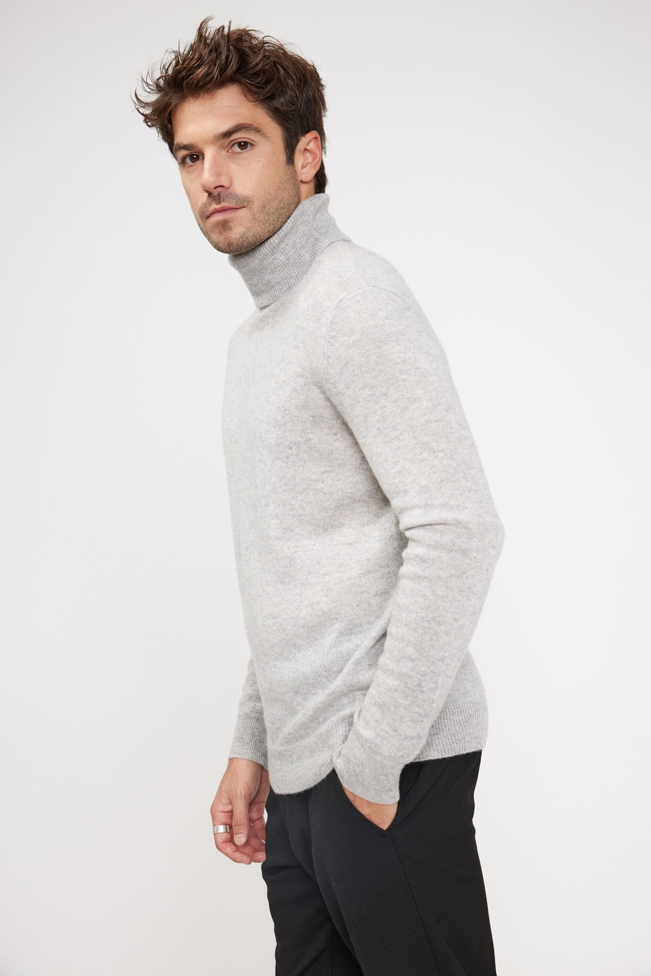 Pull Col Roule Zach - Gris Clair - Homme