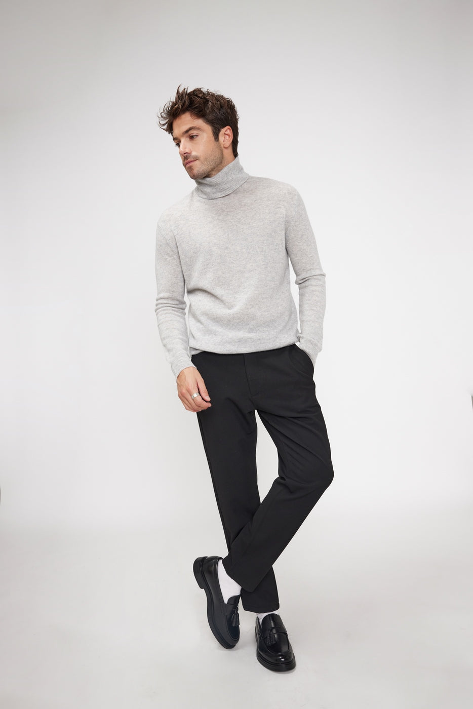 Pull Col Roule Zach - Gris Clair - Homme