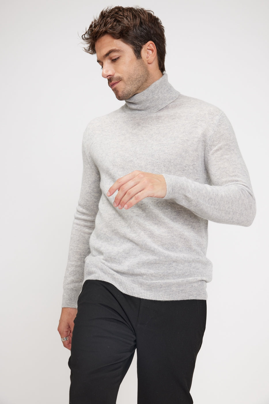 Pull Col Roule Zach - Gris Clair - Homme