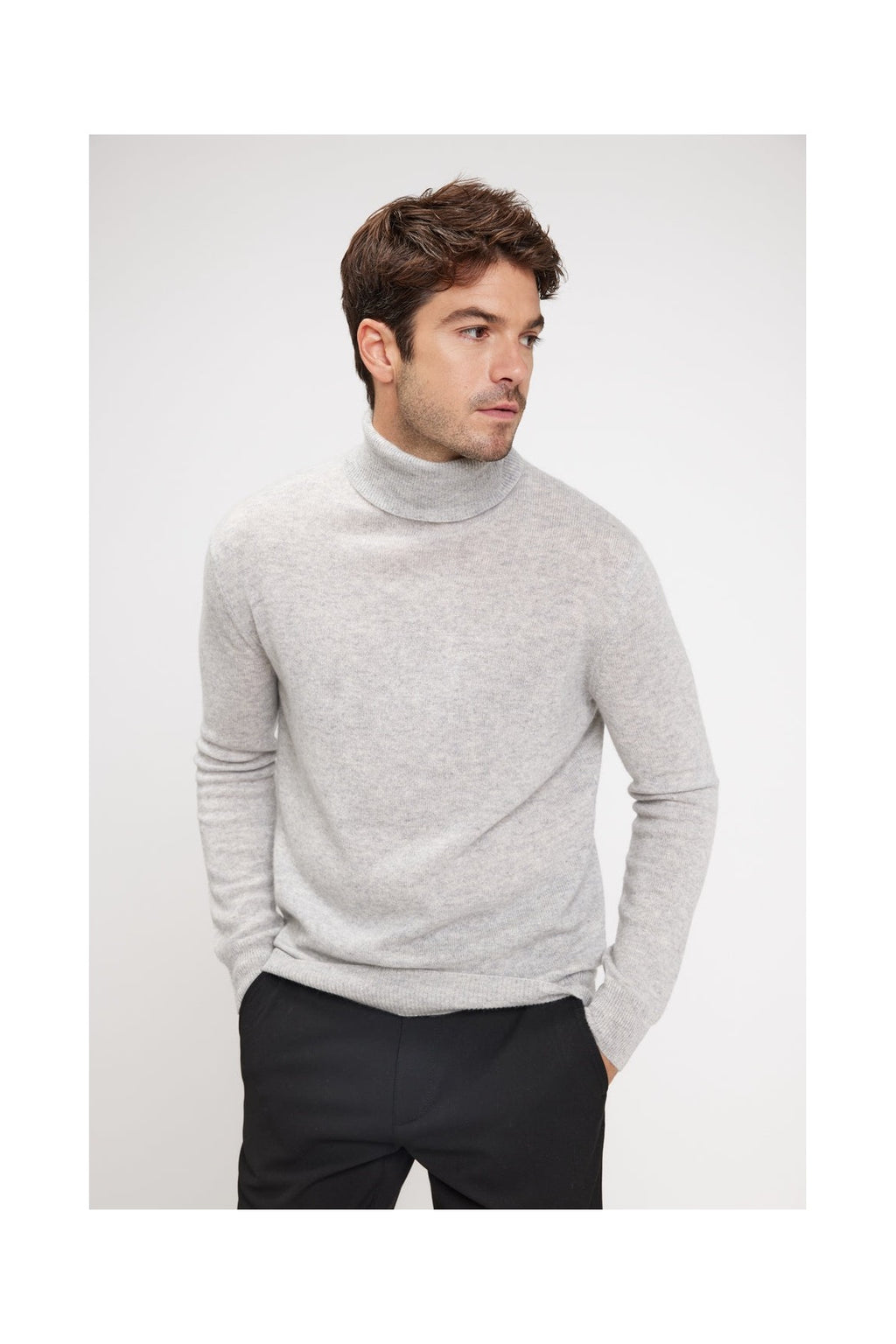 Pull Col Roule Zach - Gris Clair - Homme