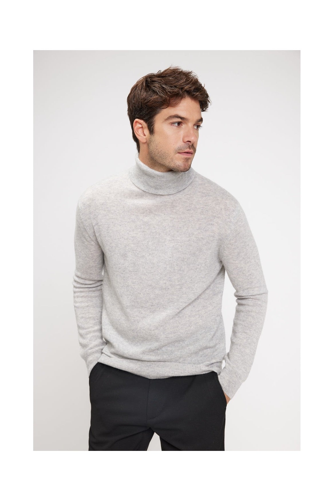 Pull Col Roule Zach - Gris Clair - Homme