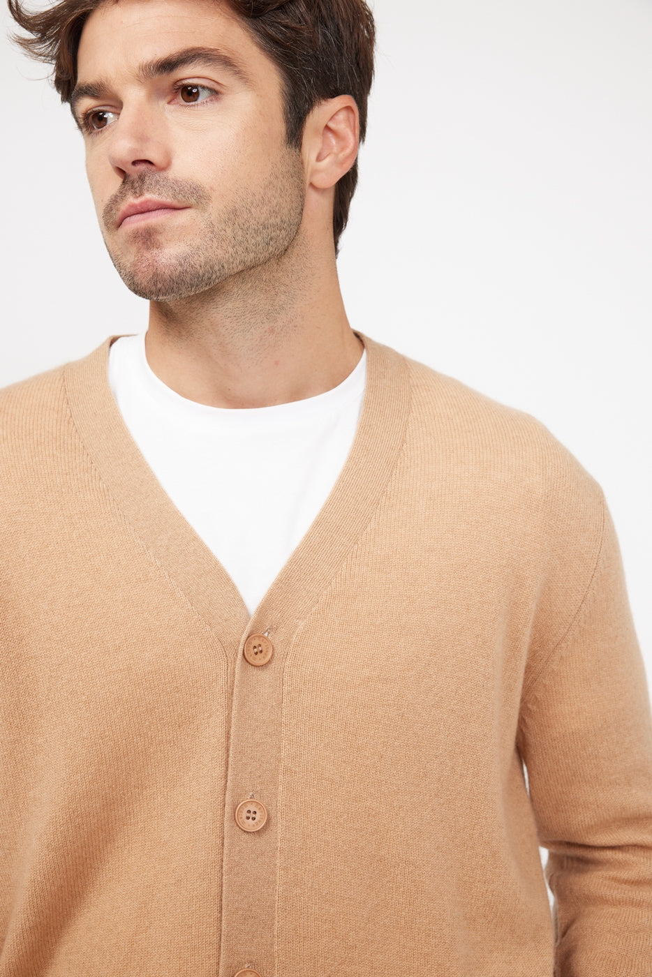 Cardigan med V-udskæring Zael - Beige
