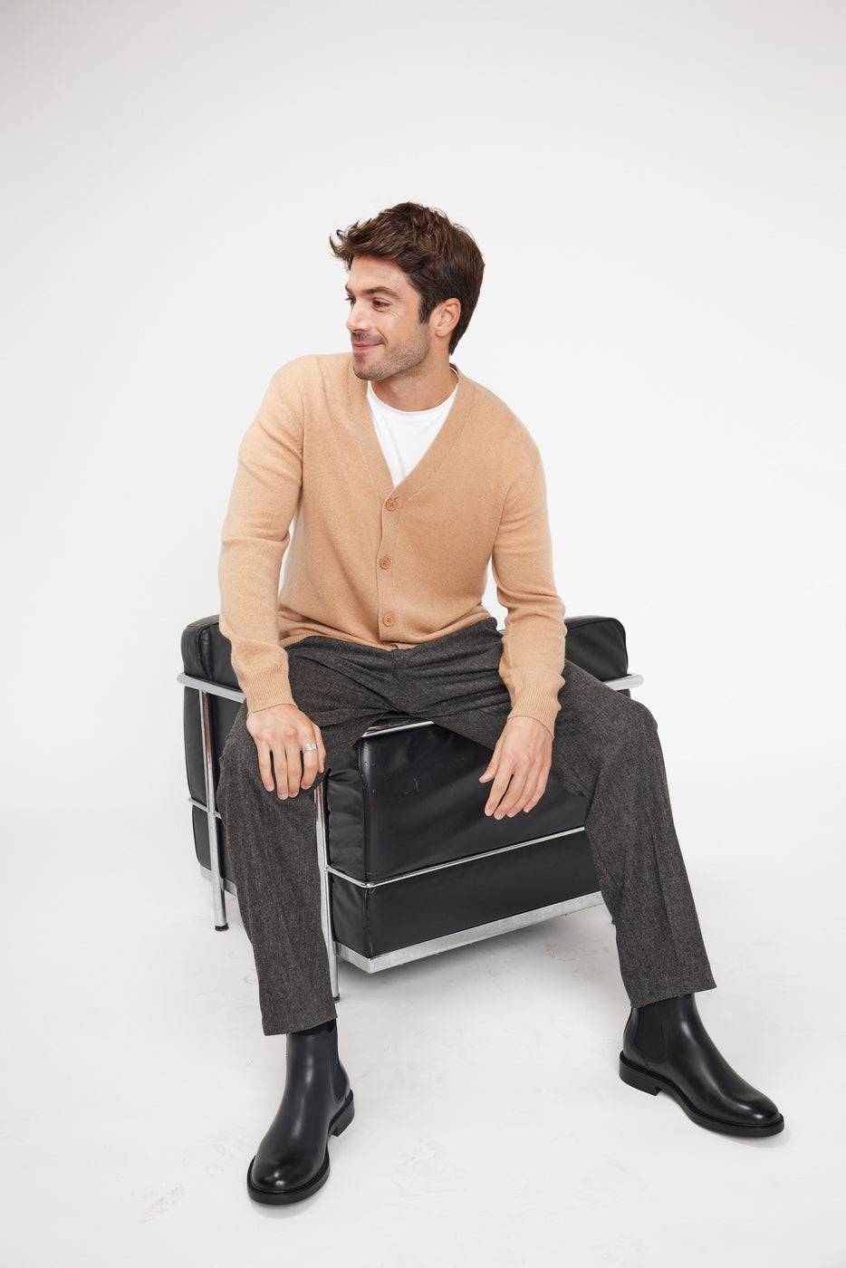 Cardigan med V-udskæring Zael - Beige