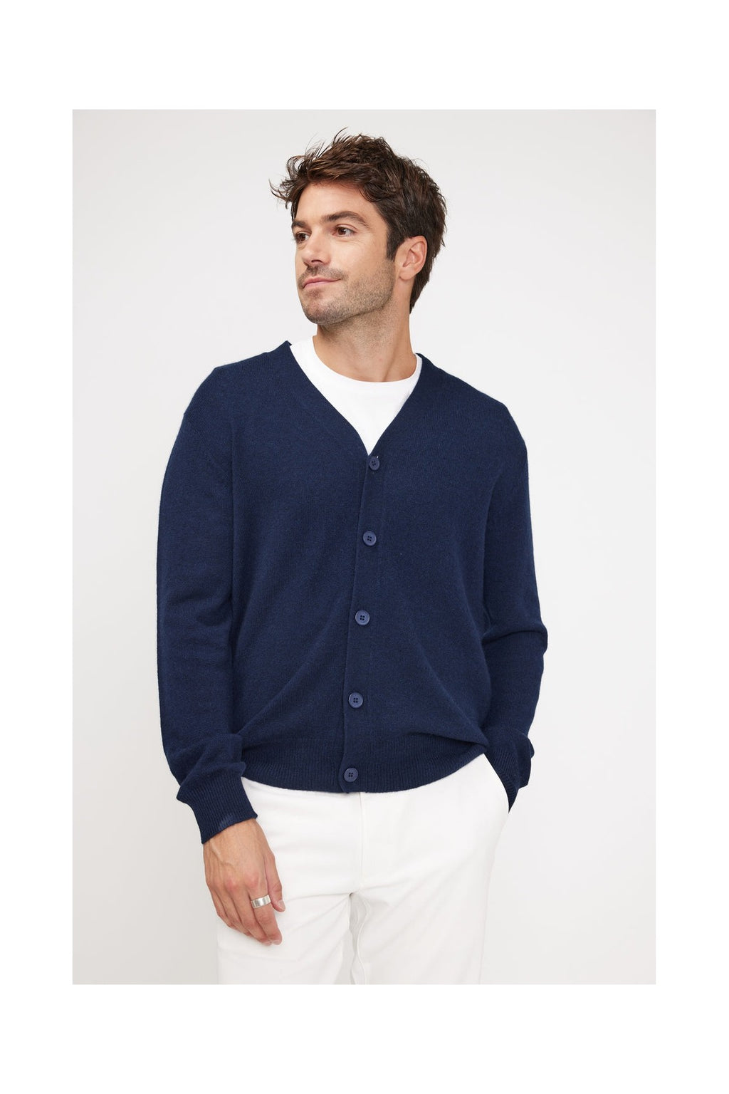 V-Hals Cardigan Zael - Marineblå - Herre